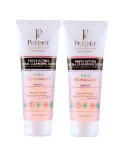 Predire Paris 2.53oz Triple Acting Facial Cleansing Scrub Set Infused With CBD Oil Women Skincare Sets